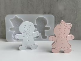 Molde silicona hombre y mujer de jengibre